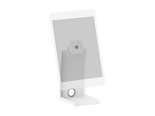 DELTACO Office ARM-0514 - Stativ - Rotate & Tilt - for nettbrett - med POS skriverholder - hvit - monteringsgrensesnitt: 75 x 75 mm - skrivebord