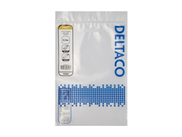 DELTACO - Virtajohto - IEC 60320 C14 - IEC 60320 C5 - AC 250 V - 2,5 A - 50 cm - musta - IEC 60320 C14 - IEC 60320 C5 - AC 250 V - 2,5 A - 50 cm - ...