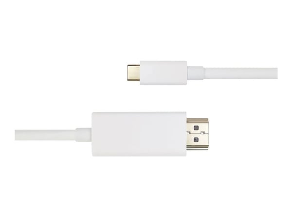DELTACO - Adapterkabel - USB-C hann til HDMI hann - 2 m - hvit - støtte for 4K 60 Hz (3840 x 2160)