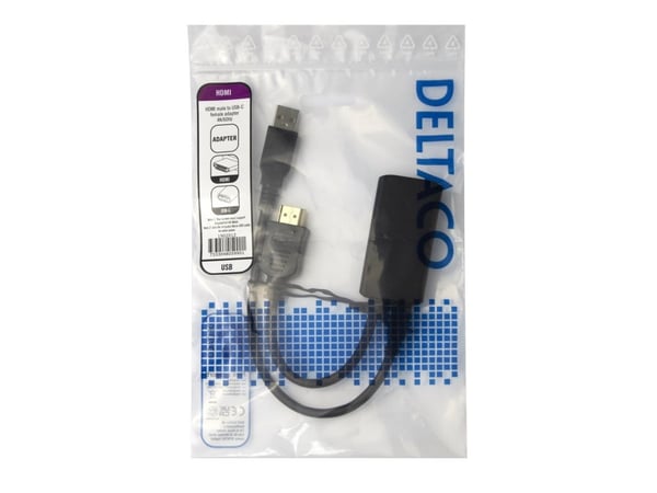 DELTACO - Video adapter - HDMI hann til USB-C hunn - svart - støtte for 4K 60 Hz (3840 x 2160)