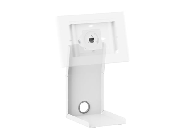 DELTACO Office ARM-0514 - Stativ - Rotate & Tilt - for nettbrett - med POS skriverholder - hvit - monteringsgrensesnitt: 75 x 75 mm - skrivebord