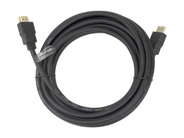 DELTACO - High Speed - HDMI-kabel med Ethernet - HDMI hann lås til HDMI hann lås - 4 m - svart - støtte for 4K 60 Hz (3840 x 2160), fleksibel