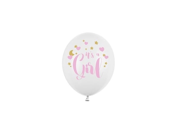 PartyDeco SB14P-233-008-6, Toy balloon, Latex, Gull, Rosa, Hvit, Temafest, Oval, 30 cm