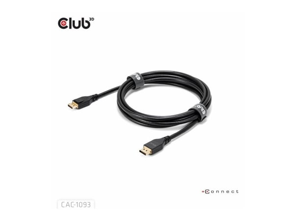 Club 3D - DisplayPort-kabel - DisplayPort (hane) till DisplayPort (hane) - DisplayPort 2.1 - 3 m - 8K120 Hz (7680 x 4320) stöd, VESA DP54-certifier...
