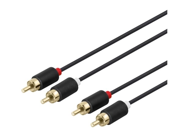 DELTACO - Lydkabel - RCA x 2 hann til RCA x 2 hann - 5 m - svart