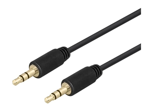 DELTACO - Lydkabel - 3,5 mm telefonjakk hann til 3,5 mm telefonjakk hann - 1 m - svart