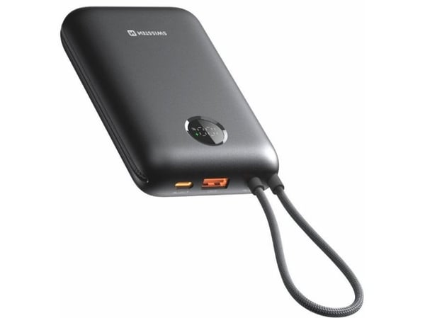Powerbank Swissten Swissten Voltbox 35W 20000 mAh med innebygde kabler USB-C og Lightning