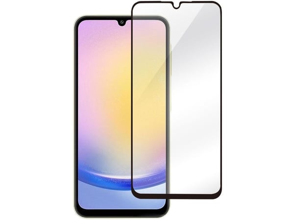 eSTUFF Titan Shield - Skjermbeskyttelse for mobiltelefon - full deksel - glass - rammefarge svart - for Samsung Galaxy A25