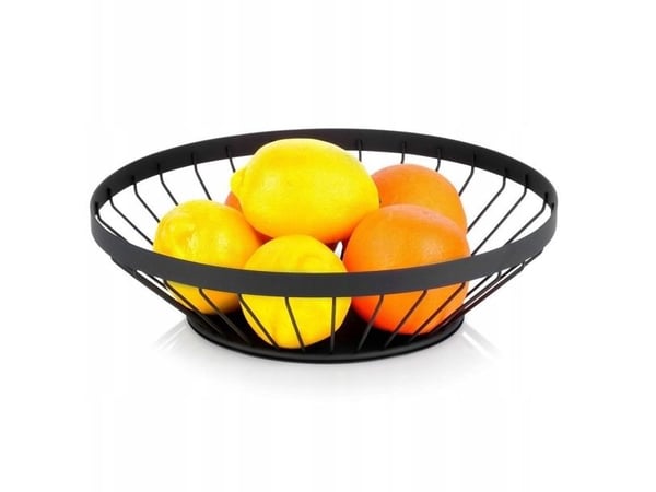 NAVA frukt- och grönsakskorg i metall, svart, dekorativ 28 cm