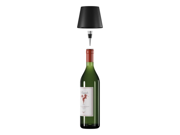 RealPower LED bordlampe dimbar kald/varm med batteri, sort