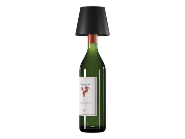 RealPower LED bordlampe dimbar kald/varm med batteri, sort