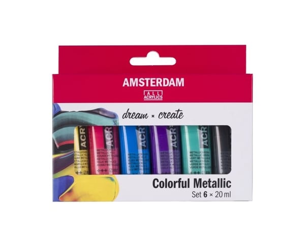 Amsterdam Standard Series akrylfärg färgstark metallic set | 6 x
