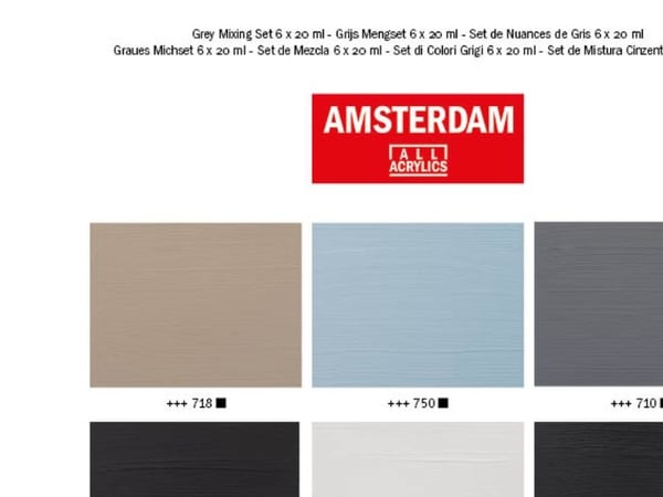 Amsterdam Standard Series akrylmaling grå blandesett | 6 x