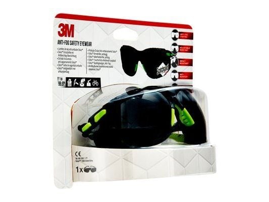 3M Schutzbrille S1GGC1 Grau Grün, Sikkerhetsbriller, Monteringsarbeid, Konstruksjons-/renoveringsarbeid, Støvarbeid, Slipearbeid, Turning/routing w...