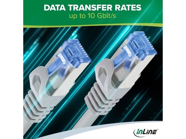 InLine 72600S, 10 m, Cat6a, S/FTP (S-STP), RJ-45, RJ-45, Svart
