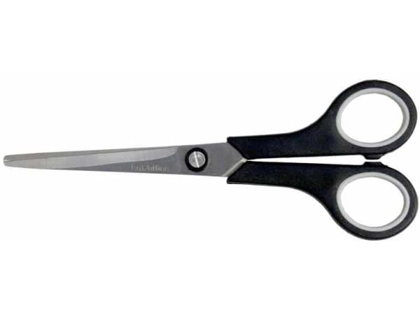 Stickn Scissors BNT Office 100mm musta/harmaa pehmeä kumikahva Stickn Scissors BNT Office 100mm musta/harmaa pehmeä kumikahva