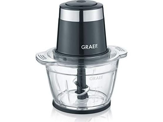 Graef CH502EU, Musta, Juusto, Hedelmät, Liha, Vihannekset, Ruostumaton teräs, Lasi, 1 L, 500 W