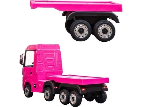 Lean Cars batteridriven släpvagn för bil HL358 Mercedes Actros, rosa Lean Cars batteridriven släpvagn för bil HL358 Mercedes Actros, rosa