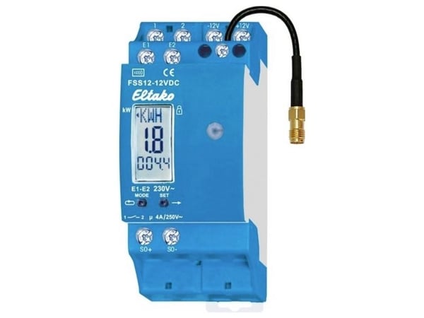 Eltako FSS12-12V DC trådløs strøm-måler bæreskinne (DIN-skinne) bryteevne (maks.) 1000 W