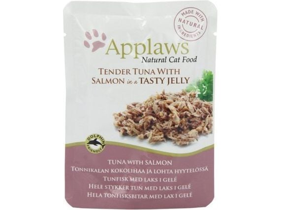 Applaws kissa annospussi tonnikalaa ja lohta hyytelössä 70g