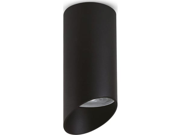 Maclean innfelt/overflatemontert armatur / spot, rund, aluminium, GU10, 55x130 mm, svart MCE360 B