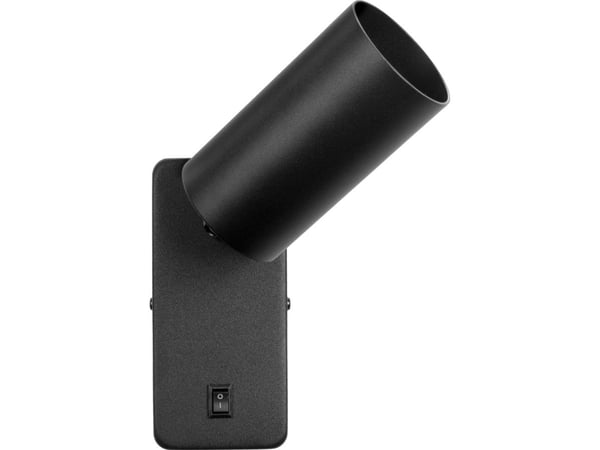 Maclean vegglampe / spot, rund, GU10, med bryter, 55x100mm, svart, MCE369 B