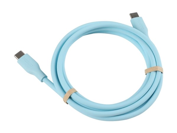 USB-C - C USB2.0 SPR-kaapeli, silikonia, 1,5m, turkoosi