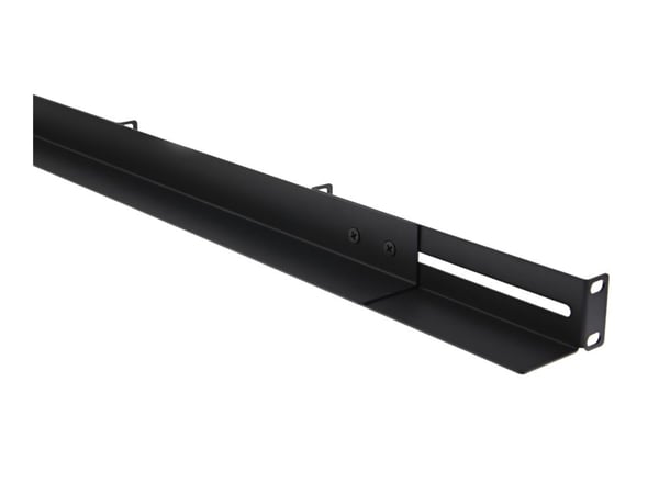 DELTACO - Tannstangsett - justerbar L-profil, 609 mm, 80-100 dyp - svart - 1U - 19"