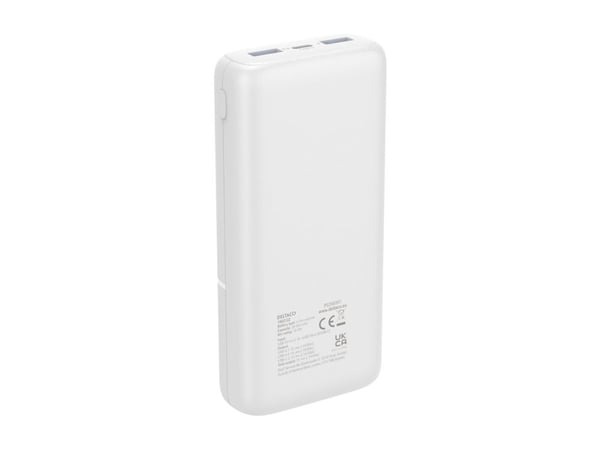 DELTACO Powerbank 20000mAh USB-C/2x USB valkoinen