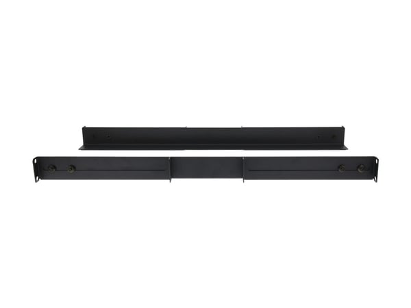 DELTACO - Tannstangsett - justerbar L-profil, 609 mm, 80-100 dyp - svart - 1U - 19"