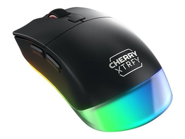 CHERRY Xtrfy M50 - Mus - ergonomisk - lettvekts - optisk - trådløs, kablet - 2.4 GHz, Bluetooth - svart