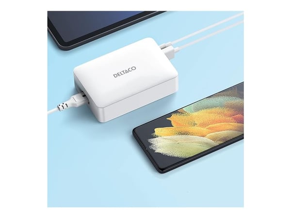 Multi 6 USB-lader DELTACO, 4x USB-A, 1x USB-A 18W, 1x USB-C PD 30W / USBC-MO100 / 1902112