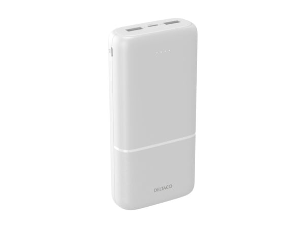DELTACO Powerbank 20000mAh USB-C/2x USB valkoinen