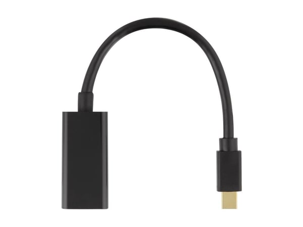 DELTACO - Video adapter - Mini DisplayPort hann til HDMI hunn - 20 cm - svart - støtte for 4K 60 Hz (3840 x 2160)