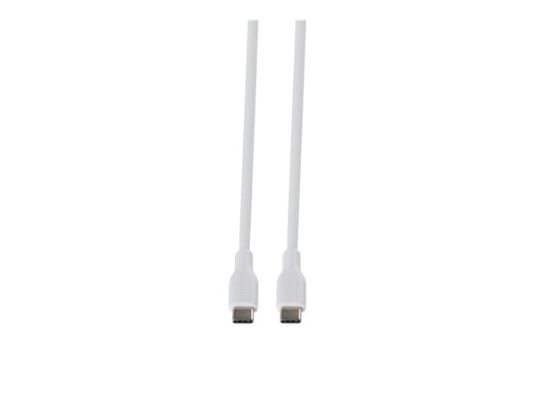 DELTACO - USB-kabel - 24 pin USB-C (hann) til 24 pin USB-C (hann) - USB 2.0 - 3 A - 1.5 m - SPR - hvit