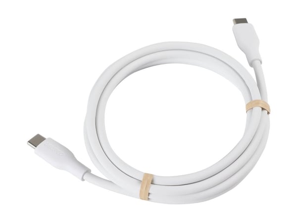 DELTACO - USB-kabel - 24 pin USB-C (hann) til 24 pin USB-C (hann) - USB 2.0 - 3 A - 1.5 m - SPR - hvit