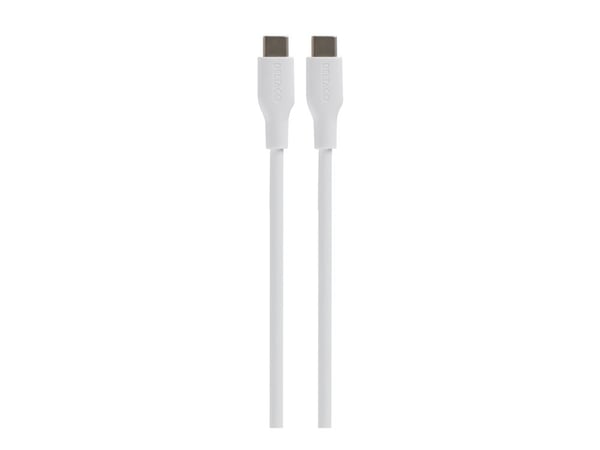 DELTACO - USB-kabel - 24 pin USB-C (hann) til 24 pin USB-C (hann) - USB 2.0 - 3 A - 1.5 m - SPR - hvit