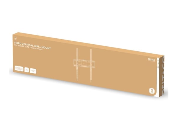 DELTACO - Monteringssett (veggmontering) - fast - for LCD-display / bøyd LCD-display - vertikal - svart - skjermstørrelse: 37"-75"