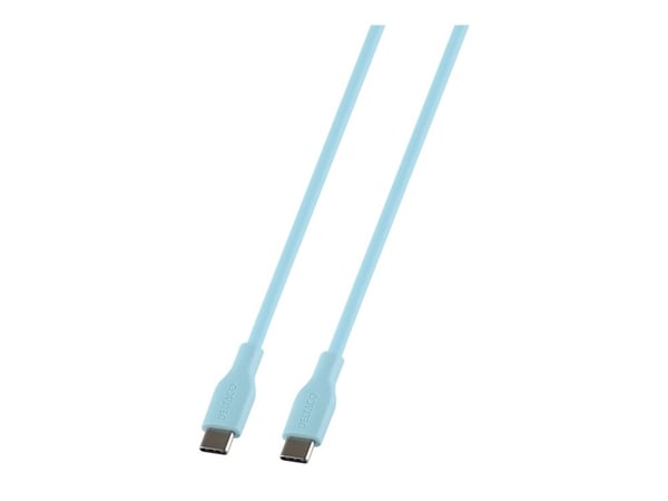 USB-C - C USB2.0 SPR-kaapeli, silikonia, 1,5m, turkoosi