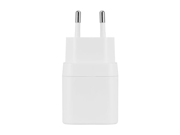 USB-seinälaturi DELTACO, 1x USB-A 18 W, 1x USB-C PD 20 W, valkoinen/ USBC-AC154 / 1903153