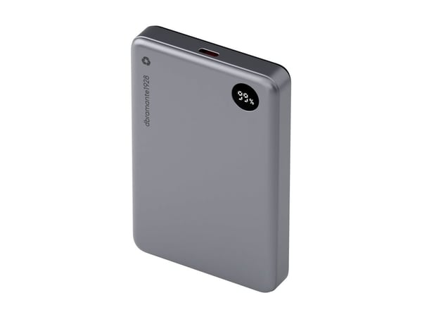 dbramante1928 re-charge - Strømbank - 10000 mAh - 38.5 Wh - 20 watt - 3 A - 2 utgangskontakter (magnetisk, 24 pin USB-C) - grå