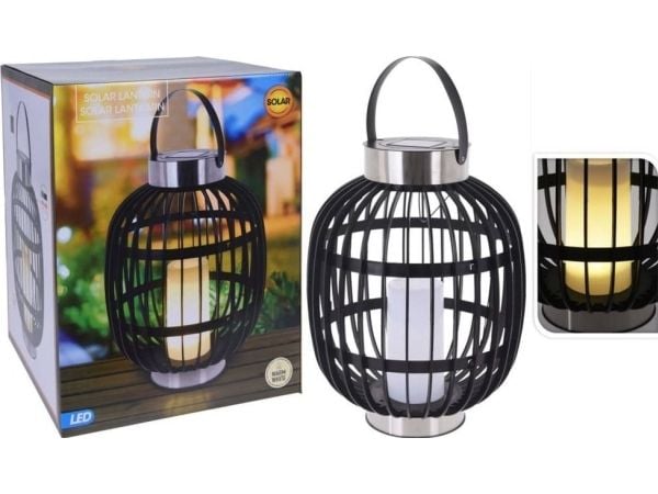 ProGarden solcelle hage-/ute lampe LED med stearinlys, svart, 35 cm