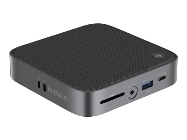 DELTACO - Dockningsstation - USB-C - 2 x HDMI - 1GbE