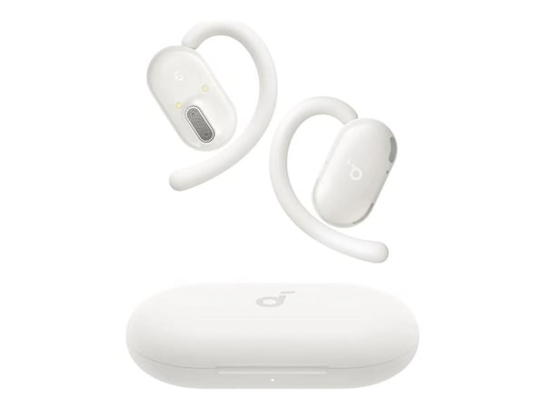 Soundcore V20i - True wireless-hodetelefoner med mikrofon - åpent øre - over-øret-montering - Bluetooth - hvit