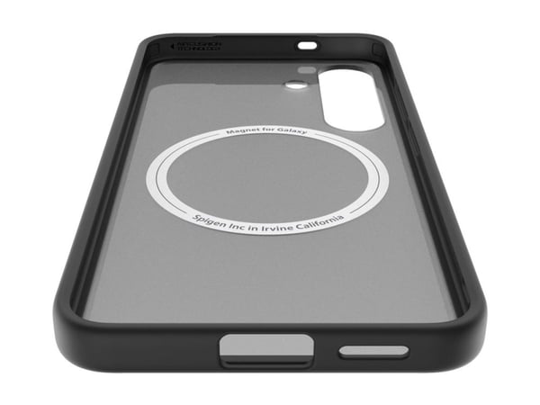 Spigen Capella GP-FPS931PGB - Baksidedeksel for mobiltelefon - stativ - termoplast-polyuretan (TPU), polykarbonat (PC) - frostsvart - for Galaxy S25