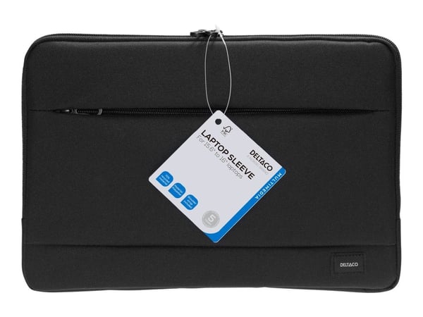 DELTACO - Notebookhylster - laget av resirkulert polyester - 15.6" - 16" - svart