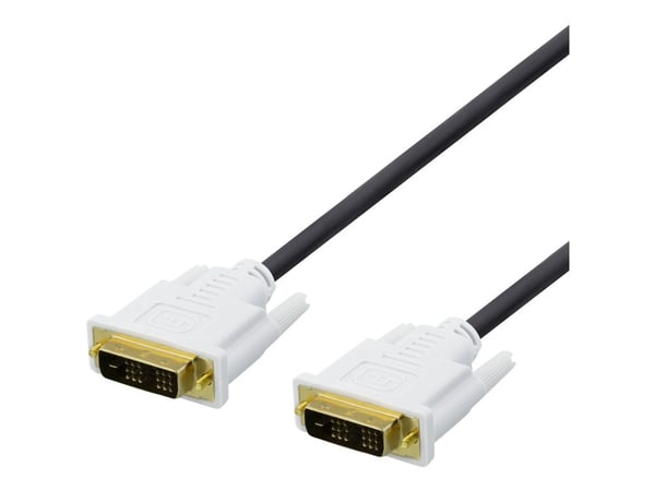 DELTACO - DVI-kabel - DVI-D (hann) til DVI-D (hann) - 2 m - digital, 3840 x 2400 ved 30Hz støtte - svart