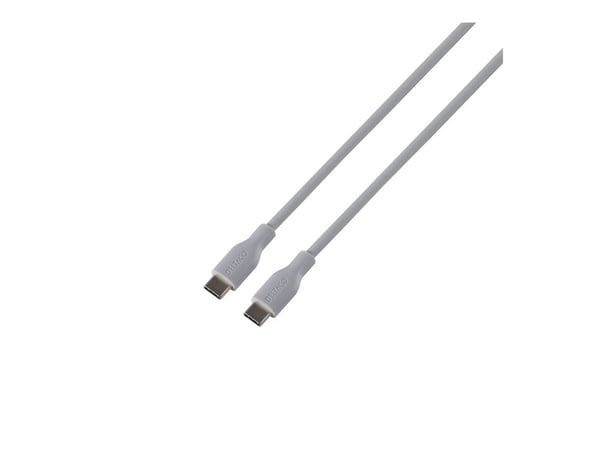 DELTACO Multimedia - USB-kabel - 24 pin USB-C (hann) til 24 pin USB-C (hann) - USB 2.0 - 3 A - 1.5 m - Hurtiglading opptil 60W - grå