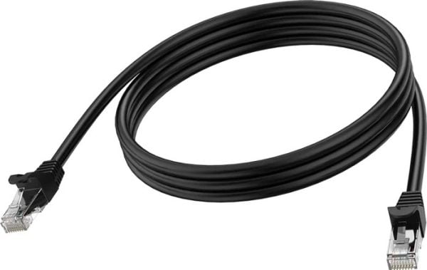 Vision - Nettverkskabel - RJ-45 (hann) til RJ-45 (hann) - 2 m - 6.2 mm - STP - CAT 6a - formstøpt, uten hindringer - svart