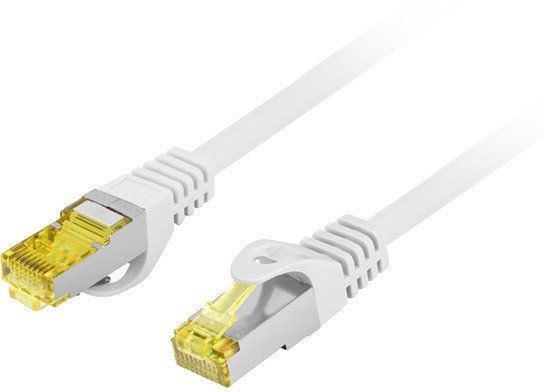 Lanberg - Koblingskabel - RJ-45 (hann) til RJ-45 (hann) - 6 mm - S/FTP - CAT 6a - halogenfri, uten hindringer, strandet kobber - hvit